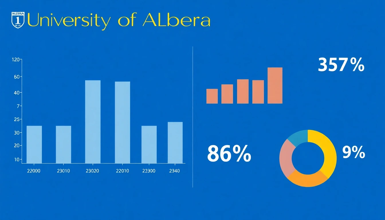 Key statistics and data about University of Alberta shown in visual format