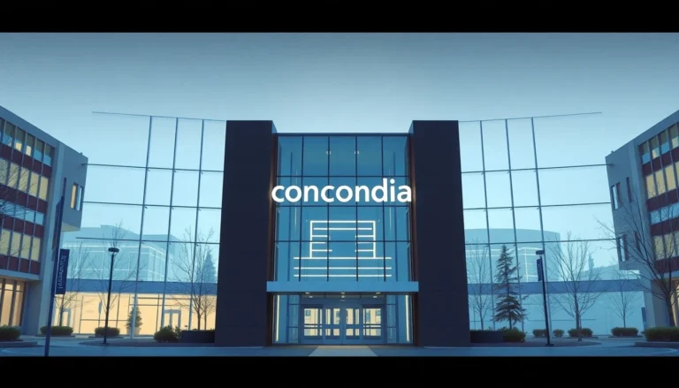 Concordia University of Edmonton campus buildings and signage in Edmonton, Alberta