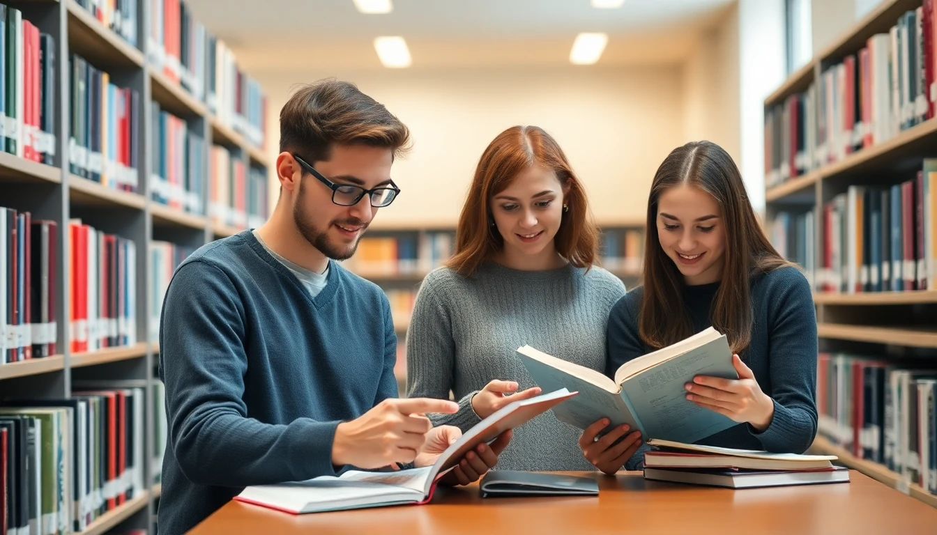 A campus library study area with students using learning resources at St. Mary’s University Calgary Canada