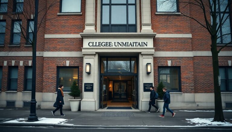 Collège Universitaire Dominicain campus exterior in Montréal on a quiet winter afternoon