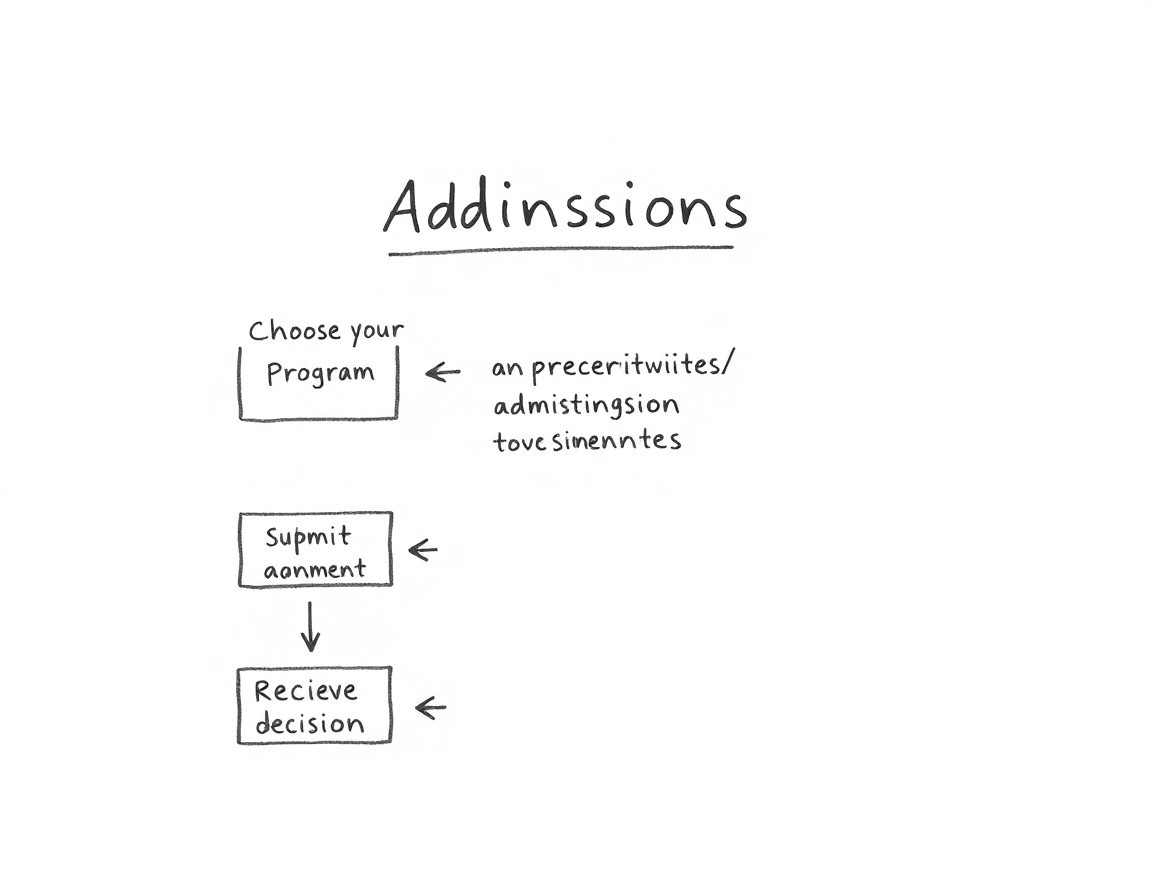 Diagram of steps: choose program, meet prerequisites, apply, confirm acceptance