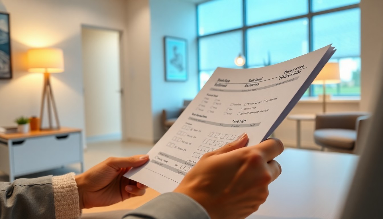 Applicant reviewing tuition and aid notes at a university office desk in Moncton