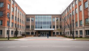 Crandall University campus entrance on Gorge Road in Moncton, New Brunswick, Canada
