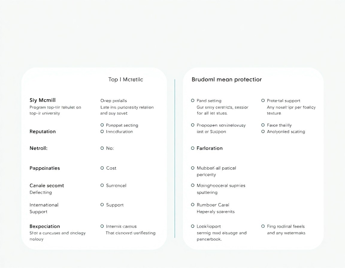 Comparison of McGill University with other top university options