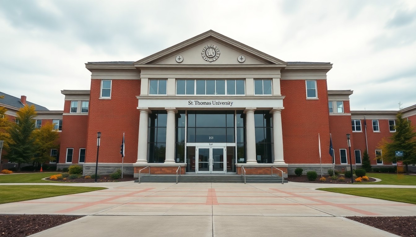 St. Thomas University campus entrance on Dineen Drive in Fredericton, Canada