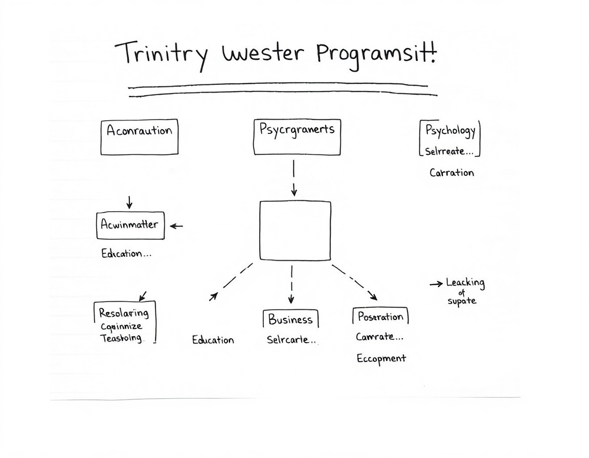 Infographic of undergraduate programs at Trinity Western University.