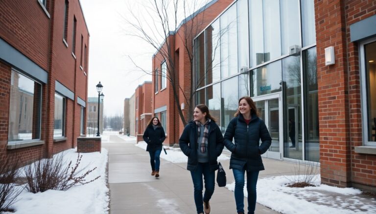 Université de Hearst campus path in Hearst, Ontario