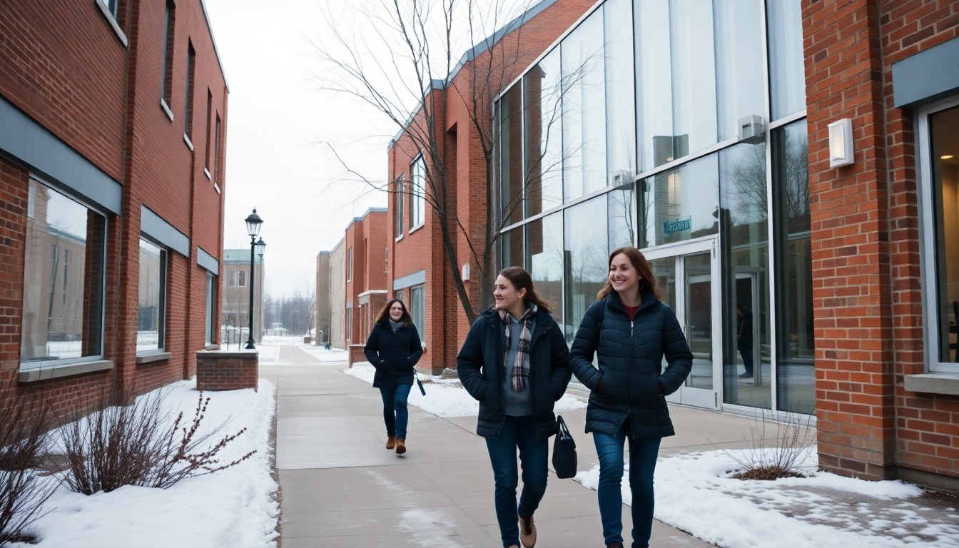 Université de Hearst campus path in Hearst, Ontario