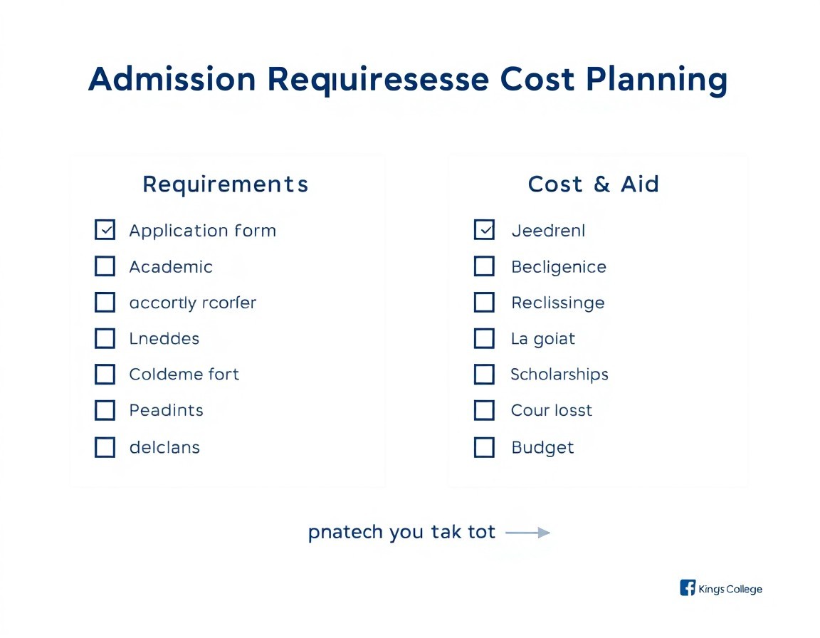 Admissions requirements and cost planning checklist for applying to University of King’s College.
