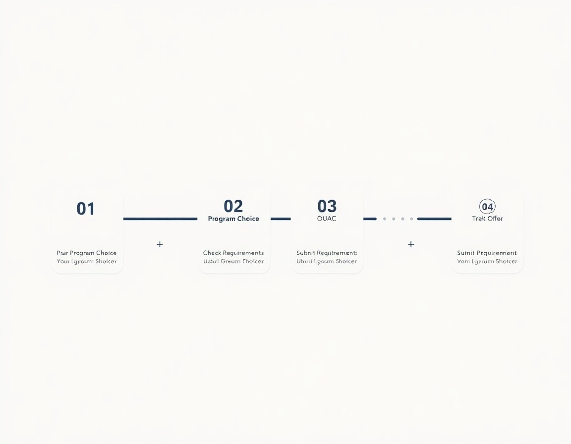 Admissions process diagram with steps for applying to University of Toronto