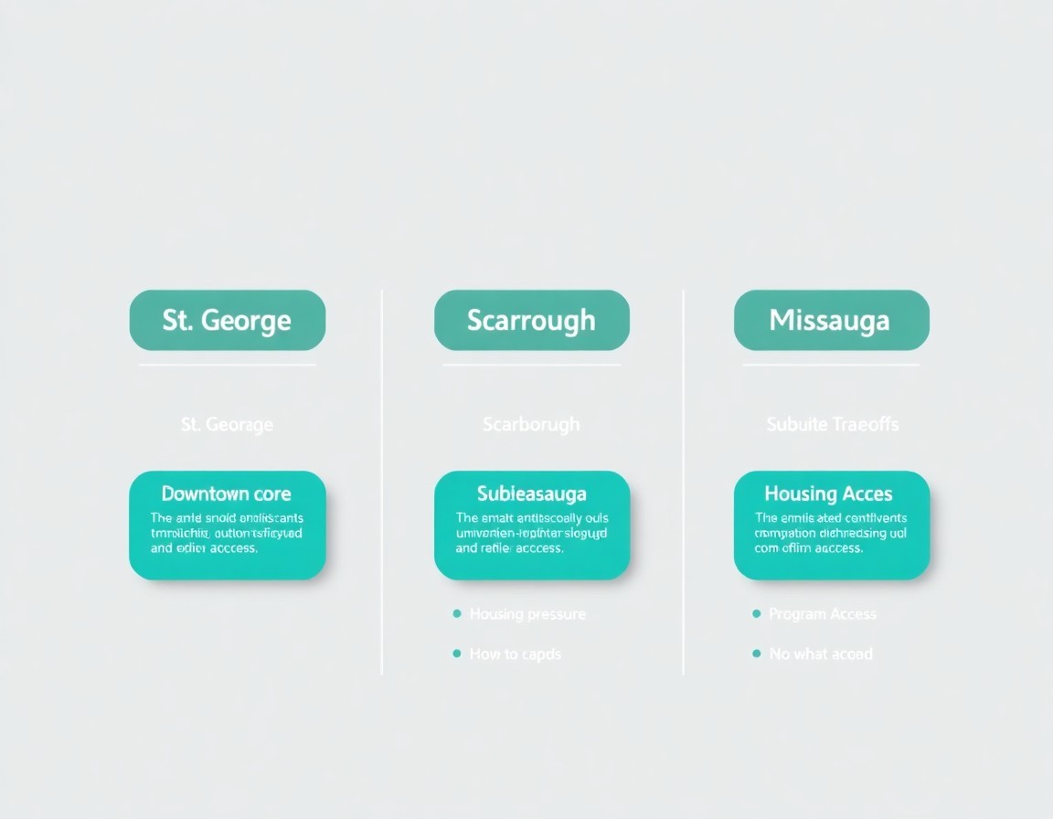 Comparison chart of University of Toronto campuses and student considerations