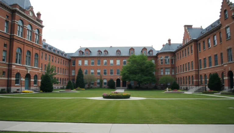 Bishop's University historic campus quad in Sherbrooke, Quebec