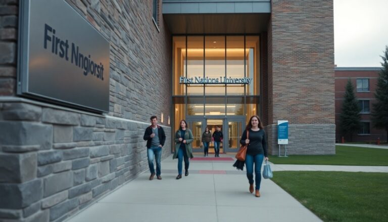 Exterior of First Nations University of Canada campus in Regina, Saskatchewan.